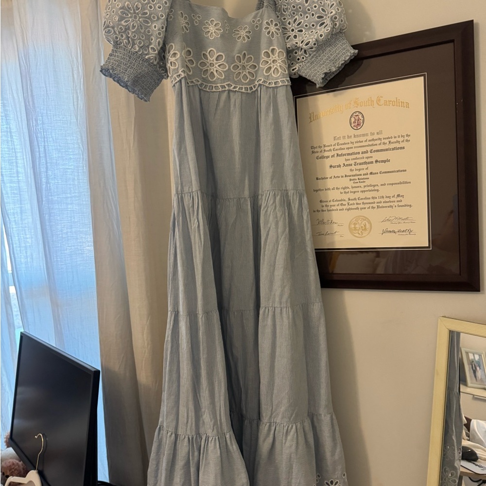 SAYLOR Blue and White Maxi Dress